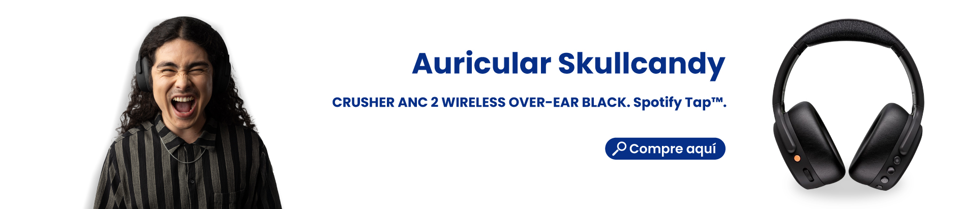 Auricular Skullcandy CRUSHER ANC 2 WIRELESS OVER-EAR BLACK