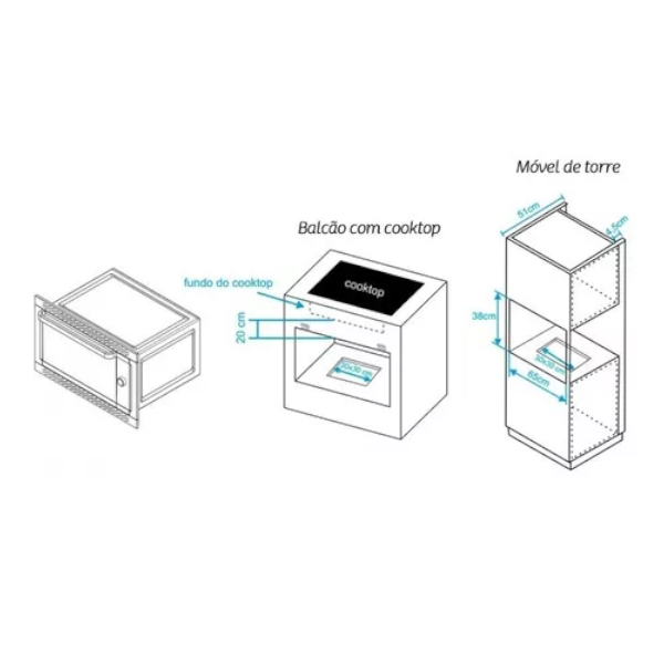 Horno Eléctrico Empotrable Mueller Decorato G3 44 Lts.