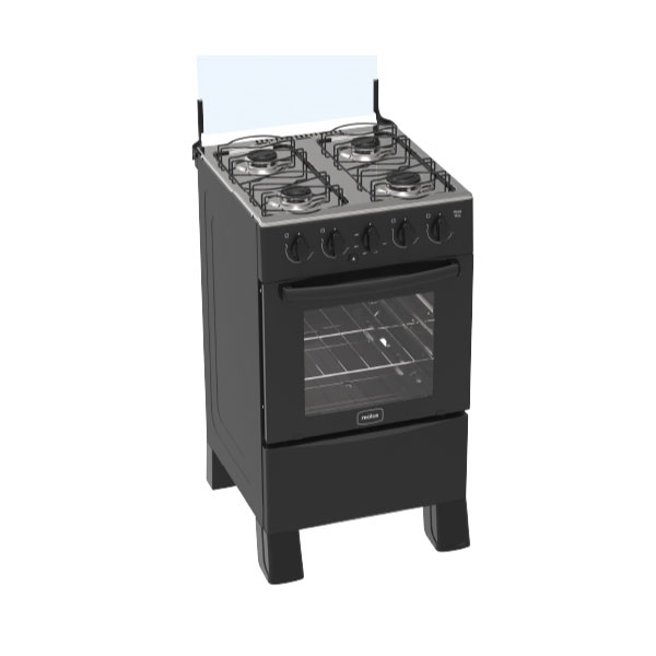 Cocina Realce Ares Plus 4 Hornallas Negro