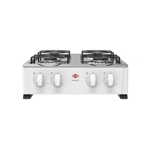 Cocina a Gas Tokyo Maravilha 4H Blanco Mesada Inox